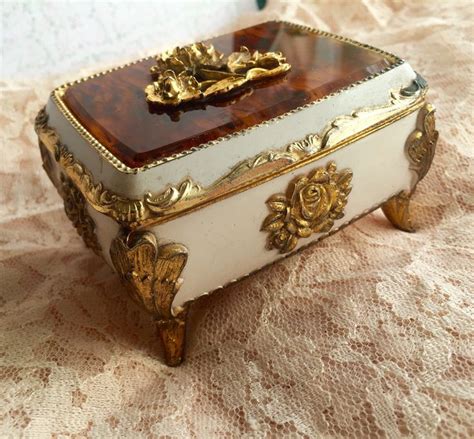 vintage metal jewelry music box|vintage victorian music boxes.